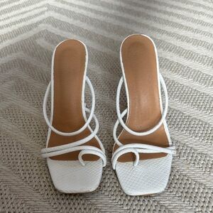 Chic White Strappy Women's Heels